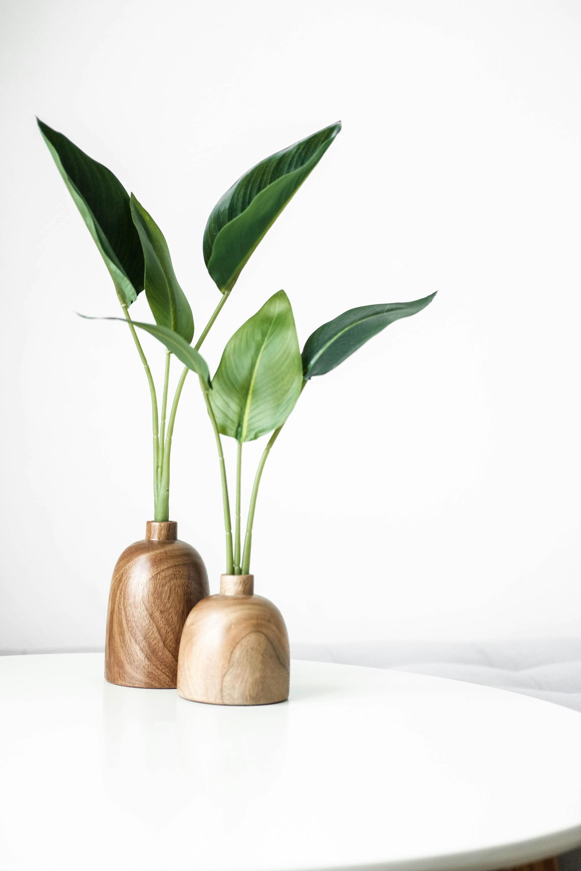 Rustic Elegance: Brown Wooden Vase - Nature's Beauty in Every Grain